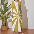 thumbnail image 5 of Large Size Aesthetic Sand Yellow And White Sunburst Long Sleeved Dress Women Dress for Parties Elegant Chic Evening Dresses, 5 of 7