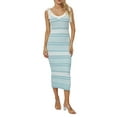 thumbnail image 2 of Faithtur Robe Sans Manches à Rayures pour Femmes, Bretelles Nouées, Décontractée, Col en V, Fendue, pour Cocktail, Plage, Club, Été, Mode Urbaine, 2 of 9