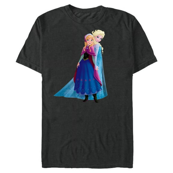 Disney Frozen Elsa and Anna Sisters T-Shirt- Short Sleeve Blended T-Shirt for Adults - Customized-Dark Heather