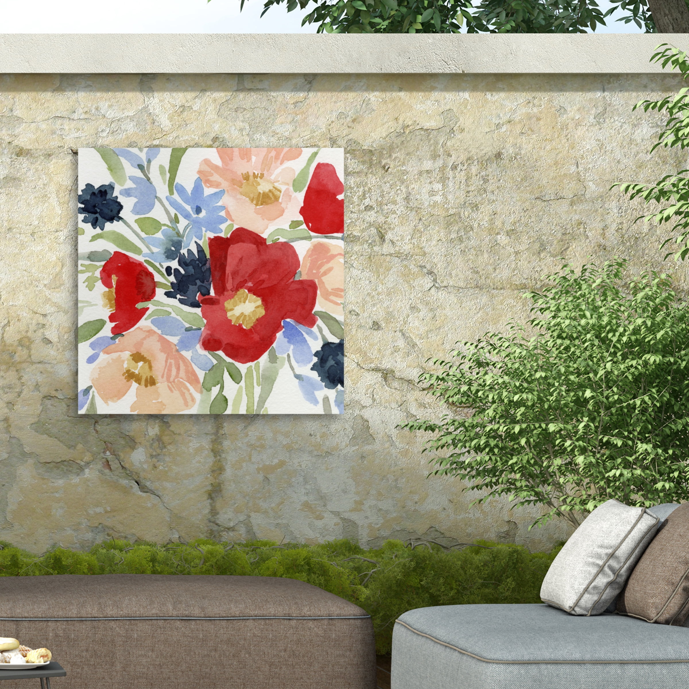 Emma Caroline 'Indian Summer Bouquet II' Outdoor Canvas 24x24