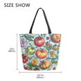 thumbnail image 5 of FORMRS Womens Canvas Tote Bag with Zipper Inner Pocket Shoulder Handbag, Floral Tomatoes, 5 of 7