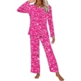 thumbnail image 4 of FAIWAD Ensemble de Pyjama pour Femmes Manches Courtes Capri avec Pantalon Long Doux Confortable Ensemble de Nuit d'Été, 4 of 6