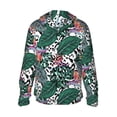 thumbnail image 3 of Daiia Tropical Leaves UPF 50+ Sun Protection Hoodie Jacket Lightweight Long Sleeve Sun Shirt for Women Men with Pocket Hiking Outdoor-Small, 3 of 9