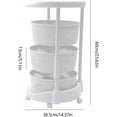 thumbnail image 3 of Kaibrite Rotating Kitchen Storage Rack, Multi-Layer Revolving Basket Kitchen Shelf with Wheels, for Kitchen, Bathroom, Laundry Room, Garage, White (3-Layer), 3 of 8