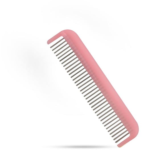 Hair Doctor 5" Pocket Comb with Rotating Teeth, Detangles Hair with Less Damage, Pale Pink