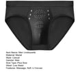 thumbnail image 7 of zeranth Men Briefs Hollow Out Small Holes Super Breathable High Elasticity Band Low Waist Anti-septic Solid Color Plus Size Particle Massage Male Underpants Inner Wear Clothes, 7 of 7