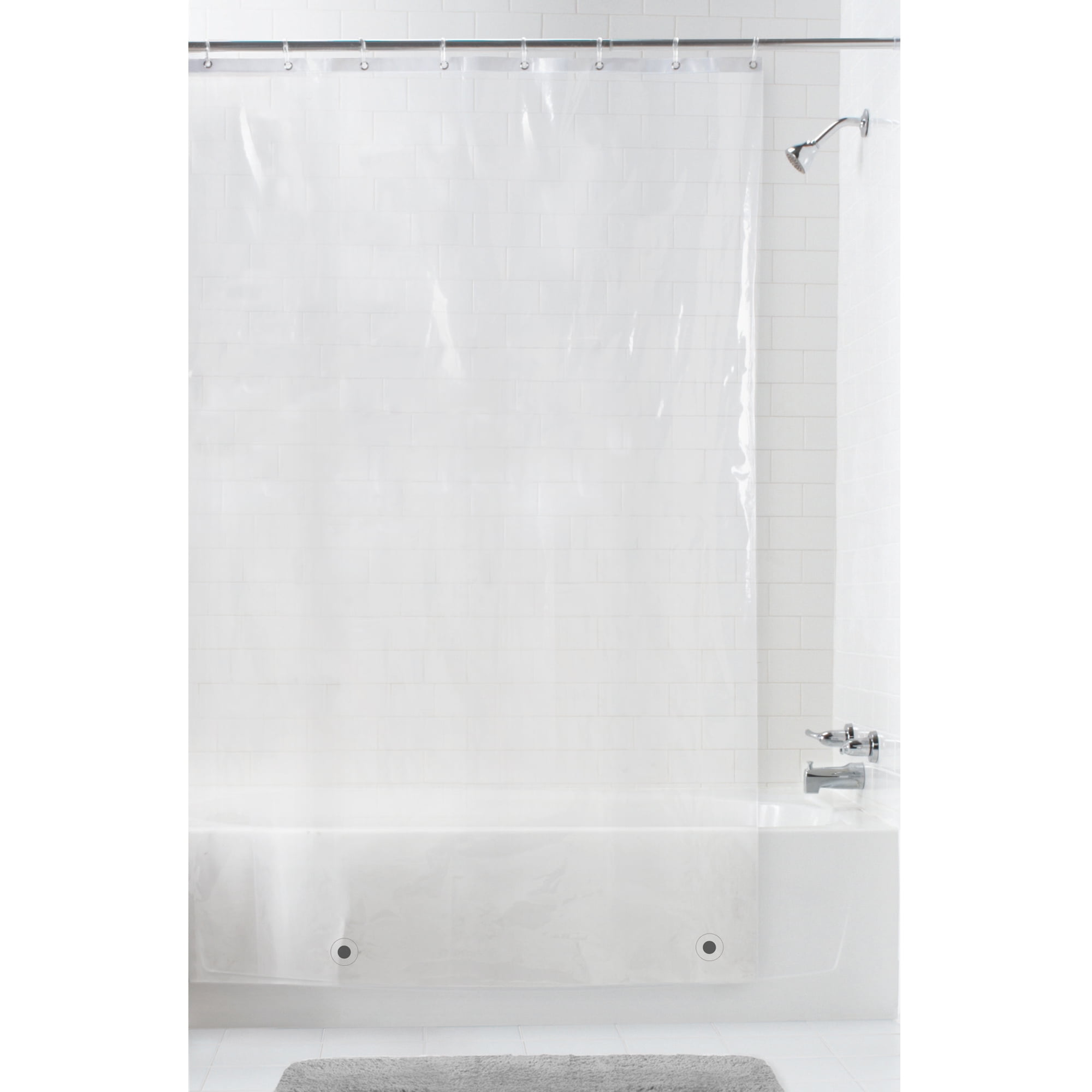 Better Homes & Gardens Super Heavyweight 10-Gauge Vinyl Shower Curtain or Liner, Clear