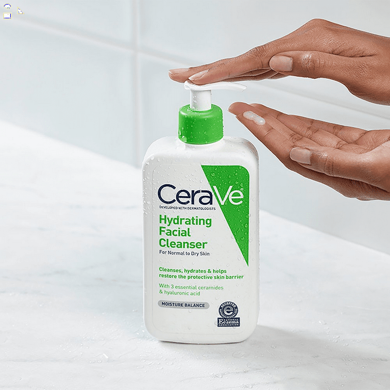 Cerave Hydrating Facial Cleanser, Face Wash for Normal to Dry Skin, 12 Fl Oz