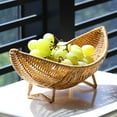 thumbnail image 7 of Yonrjhukm Boat Shaped Oval Fruit Basket Rattan Bread Tray Straw Woven Candy Plate Wicker Food Basket Snack Serving Holder Home Party Table Centerpiece Storage Organizer Baskets, 7 of 7