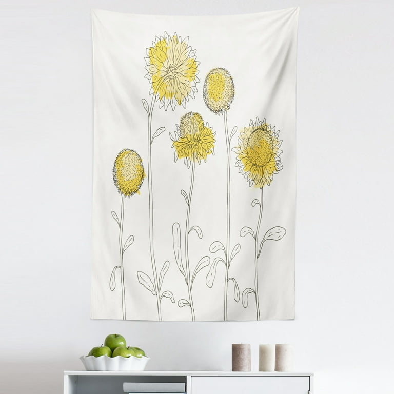 Yellow best sale flower tapestry