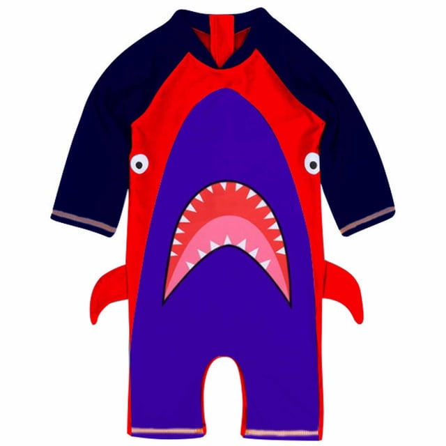 YABCSAZ Toddler Baby Swimsuits One Piece Shark Shape Set Infant Boy's UPF 50+ Sun Protection Swimwear Zipper Up Surfing Hoodies Swimsuit Rash Guard Sets Size 5-6 Years