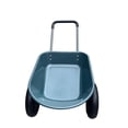 thumbnail image 2 of Heavy Duty Dual Wheel Garden Wheelbarrow Cart with Built-in Stand – Outdoor Utility Hand Trolley, Poly Bed, Steel Frame, Ergonomic Handle – For Yard, Lawn & Gardening – Army Green, Dual Wheels, 2 of 6