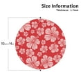 thumbnail image 2 of Yiaed Red Hibiscus Flower Print Leather Coasters for Drinks - Cup Coasters Coffee Table Kitchen Table Bar, Home & Office Gifts Handmade Drink Coasters-Round Shape, 2 of 6