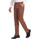 thumbnail image 4 of Pantalones de vestir de cuadros para hombres Inspire Chic, pantalones formales de negocios, 34 marrón y blanco, 4 of 7