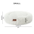 thumbnail image 4 of TOWN & COUNTRY LUXE CuddleTown Fuzzy Solid Donut Pet Bed, Soft, Cozy & Calming, Water Repellent, Non-Slip Bottom, 100% Machine Washable, Cream, Small 24"x24"x7" Round, 4 of 6
