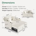 thumbnail image 2 of Marrber Beige 52” 3-in-1 Convertible Pull-Out Sofa Bed Sleeper Loveseat with Reclining Backrest, Built-in Cup Holders, Pet-Friendly Corduroy Sofa for Small Space, 2 of 8