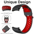 thumbnail image 5 of No Gaps Band for Samsung Galaxy Watch 4 40mm 44mm/Galaxy Watch 4 Classic 42mm 46mm Band,20mm Silicone Sport Replacement Adjustable Wristband with Stainless Steel Buckle Men Women -black blue, 5 of 9