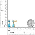 thumbnail image 3 of Gem Stone King 18K Yellow Gold Plated Silver Swiss Blue Topaz Earrings for Women | 9.46 Cttw | Gemstone November Birthstone | Pear Shape 12X8MM, 3 of 4