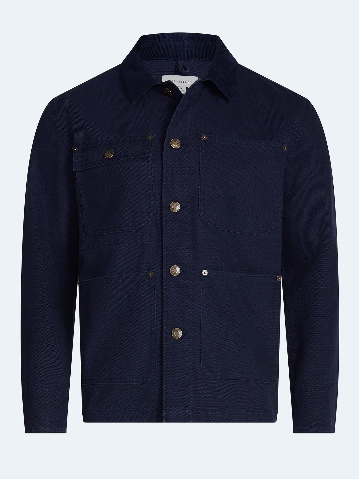 Free Assembly Men's Cotton Ranch Jacket with Long Sleeves, Sizes XS-3XL