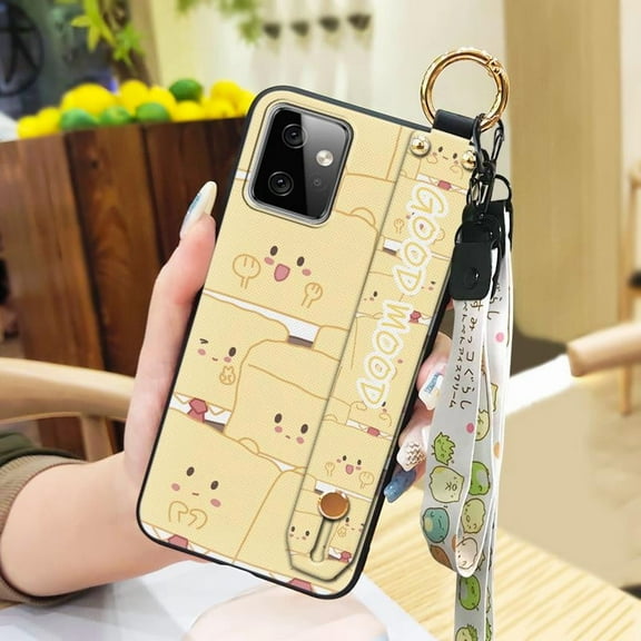 KBS-Phone Case For MOTO G Power 5G 2023, Dirt-resistant Cute Wristband Waterproof Lanyard Anti-knock Back Cover Phone Holder Kickstand Shockproof Soft case Ring Cartoon Fashion Design
