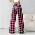 thumbnail image 4 of yillto Plaid Pant for Womens Lounge Loose Pajamas Pants Soft Drawstring Bottoms Casual Sleepwear, 4 of 7