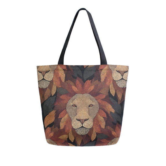 Canvas Tote Bag Large Canvas Bag 13.5x5.1x15 Inch Shopping Canvas Bag Suitable For Outing Shopping Travel Out Of Large Capacity Storage Red Lion
