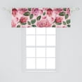 thumbnail image 2 of Rose Print Window Valance, Romantic Vintage Aura Blooming Flowers Boho on Letter Looking Back, Curtain Valance for Kitchen Bedroom with Rod Pocket, 54" X 18", Jade Green Pastel Pink, by Ambesonne, 2 of 2