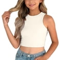 thumbnail image 2 of RKSTN Baby Girl Clothes Tank Tops for Girls Rib Knit Sleeveless Crew Neck Racerback Versatile Girls Tank Tops (White ,5-6Years), 2 of 6