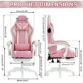 thumbnail image 7 of Gaming Chair with Bluetooth Speaker, Ergonomic Massage Racing Chair with RGB Lights, Footrest and Lumbar Support, High Back Office Chair,  Heavy Duty Design Gaming Computer Chair, 7 of 7
