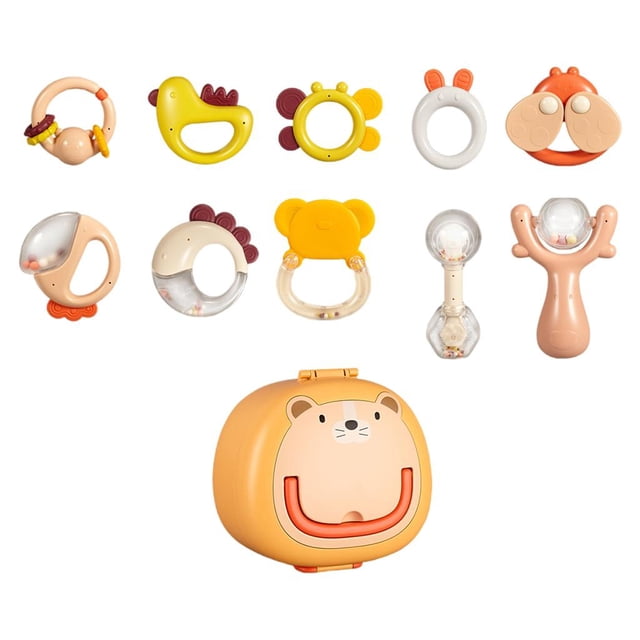 Juego de sonajeros para para bebés, sonajeros para agarrar, juguetes para el desarrollo de dentición, regalos 10 piezas Zulema juguetes de sonajero para niños