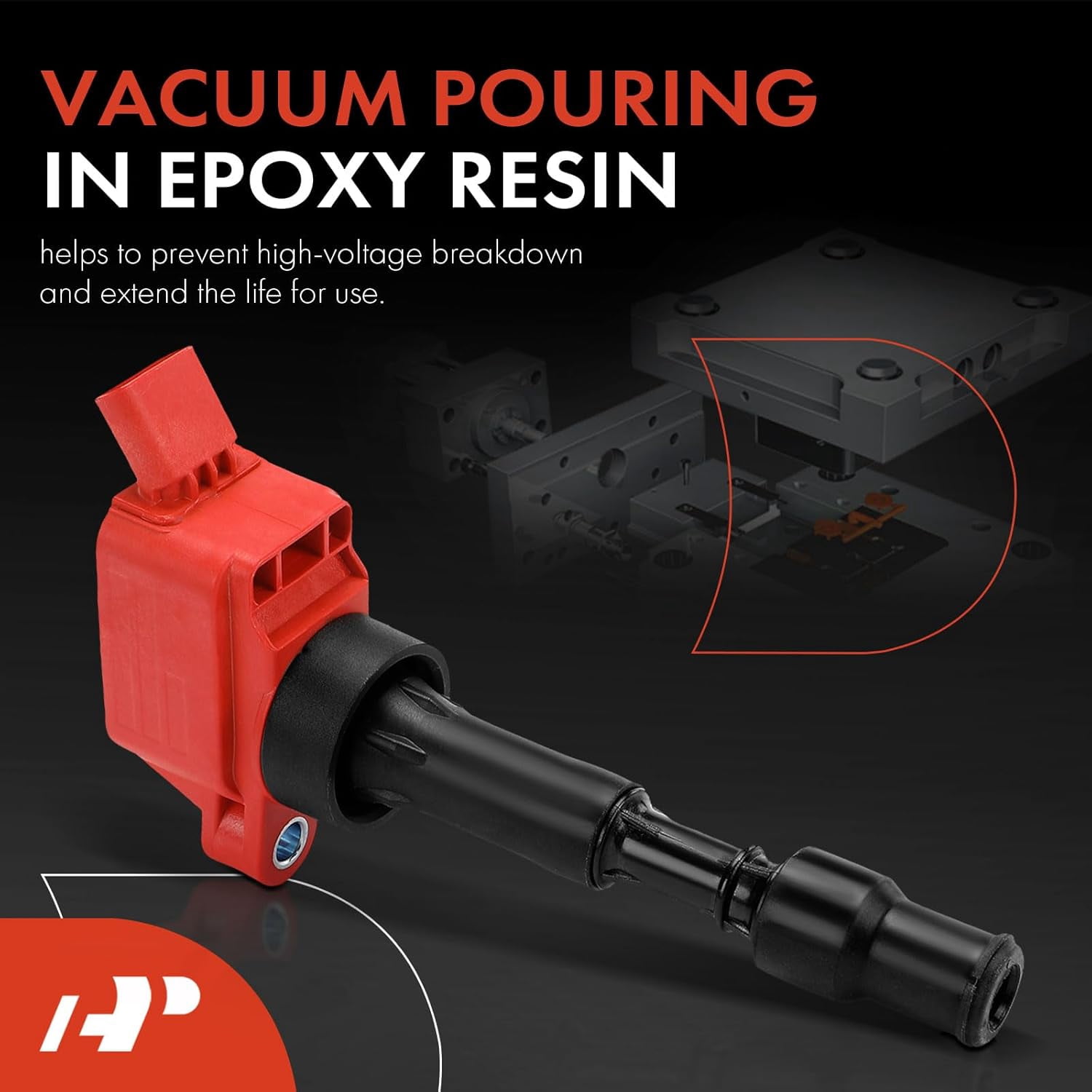 A-Premium (Red) Engine Ignition Coil Pack Compatible with Hyundai Elantra 2015-2020, Sonata 2015-2017, Veloster 2019-2021, Kona 2018-2021 & Kia Soul, Optima, Forte, Seltos, Forte Koup, 4-PC Set