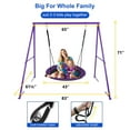 thumbnail image 2 of 440lbs Swing Set-43" Saucer Tree Swing&71" High A Frame Swing Stand Heavy Duty,All Weather Resistance,Durable&Sturdy Textiline &Powder-Coated Tubes,Suit Kids Backyard Outdoor, 2 of 7