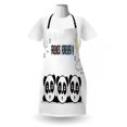 thumbnail image 3 of Friends Forever Apron, Calligraphic Design of 3 Pandas, Unisex Kitchen Bib with Adjustable Neck for Cooking Gardening, Adult Size, White Multicolor, by Ambesonne, 3 of 4