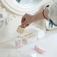 thumbnail image 3 of Rectangle Cotton Ball and Swab Holder Organizer with Lid, Dustproof,Waterproof,Clear Acrylic 3 Compartment Cotton Pad Container for Cotton Swabs, Q-Tips, Make Up Pads, Cosmetics and More, 3 of 5