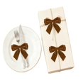 thumbnail image 2 of 5pc Brown Velvet Bows for Tabletop Décor, Mini Accents for Mantel Displays, Coffee Tables, Shelves, Centerpieces and Cozy Seasonal Vignettes, 1.38 x 1.38 in, 2 of 5