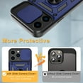 thumbnail image 6 of Liwarace Sliding Lens Cover Protective Case with Ring Stand for iPhone 14,Blue, 6 of 11