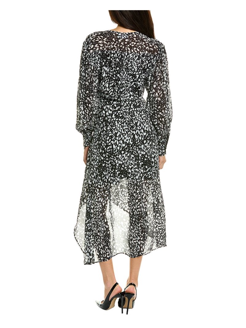 kooples midi dress The Kooples Floral Print Midi Wrap Dress In Red