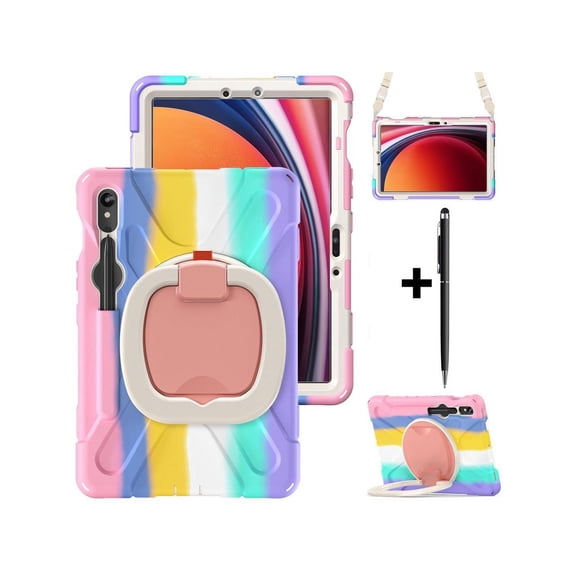 Case for Samsung Galaxy Tab S10 Lite 10.9 2025/S10 FE 10.9" 2025/S9 FE 10.9 Inch/ S9 11 Inch 2023/S8 11 inch 2022/S7 2020 11" with Pen Holder Shockproof =Cover with Hand/Shoulder Strap Stand