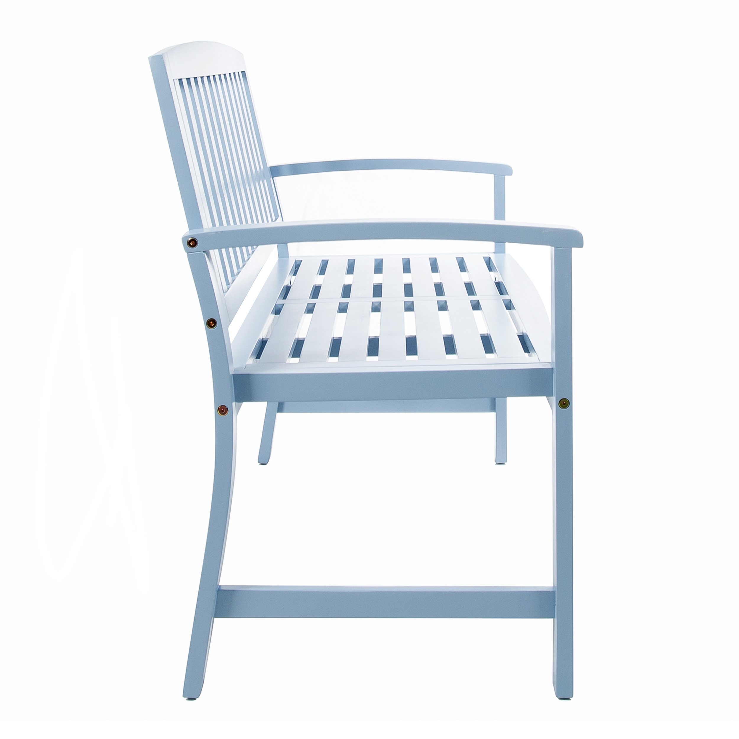 Lilo Outdoor Acacia Wood Bench, Light Blue