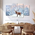 thumbnail image 3 of Elephant Stock Snowy Deer Wall Art - Horizontal Multi Panel Canvas - Living Room Wall Decor - Animal Multi Panel - Blue And Orange Decor - 68" x 42", 3 of 8