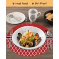 thumbnail image 3 of 13 Inch Round Placemats Set of 4, Red Morocco Non Slip Heat Insulation PP Table Mats, Ocean Nautical Anchor Stripe Geometric Washable Place Mats for Kitchen Dining Party Table Decor, 3 of 7