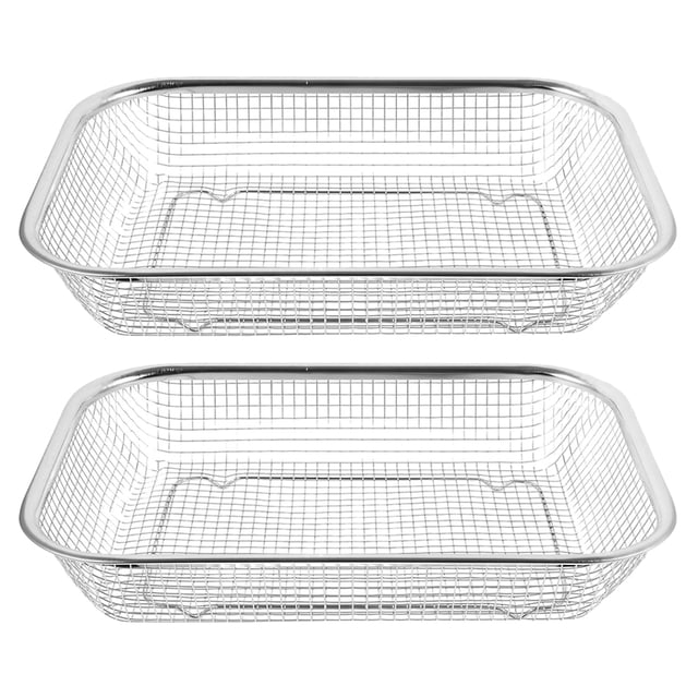 2 coladores para fregadero: cesta de malla de acero inoxidable para colar, escurrir, enjuagar frutas y verduras. Escurridor doméstico.