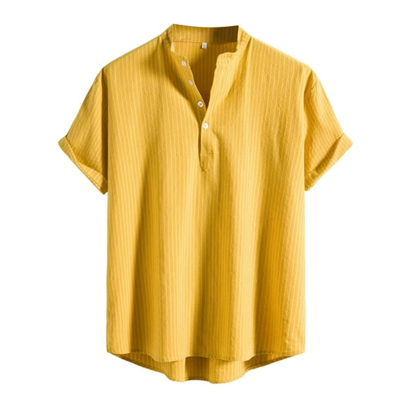 Ketyyh-chn99 Mens Shirts Short Sleeve Resort Shirt Graphic T-Shirts Short Sleeve Button Down Floral Holiday Beach Shirts Yellow,M