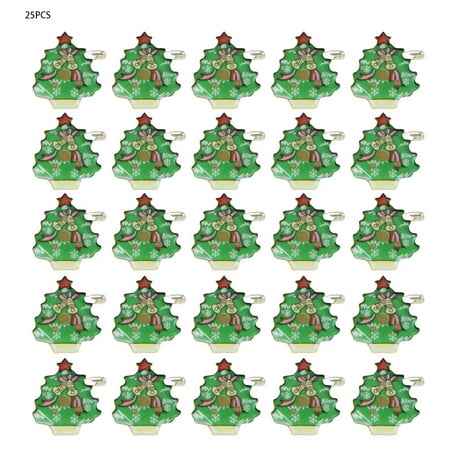 Mgaxyff 25Pcs Christmas Tree Pattern Button Sparkling Pins Clothes Decoration,Pin, Christmas Tree