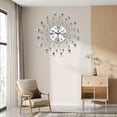 thumbnail image 4 of Reloj de pared SHUNZY, moderno y silencioso, 60 cm, con forma de gota plateada, 4 of 9