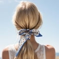 thumbnail image 2 of Unique Bargains 1 Pc Headband Plaid Design Hairband for Women Beige Blue, 2 of 5