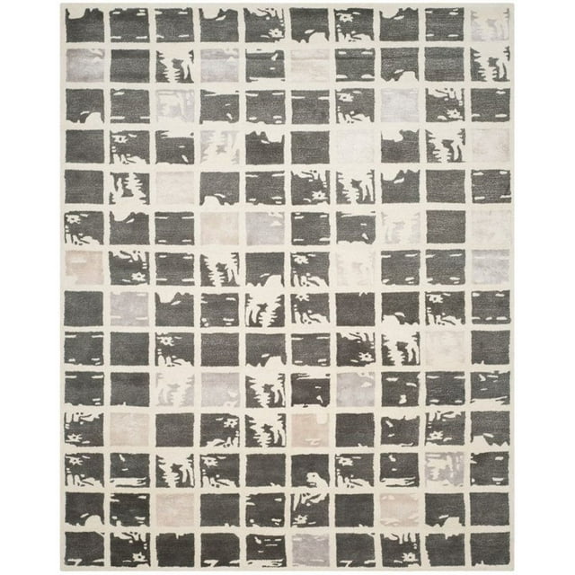 Safavieh Bella 6' X 9' Hand Tufted Wool Rug in Dark Gray and Ivory