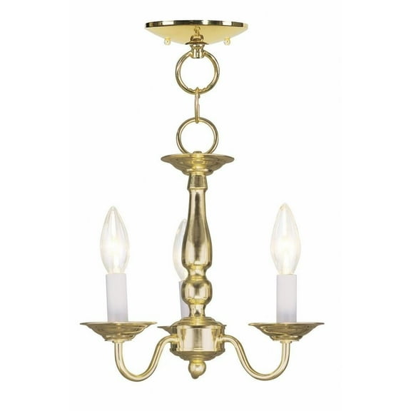Traditional Three Light Chandelier-Polished Brass Finish Bailey Street Home 218-Bel-1653650