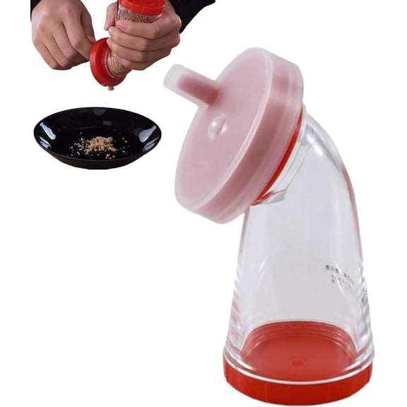 Sesame Seed Grinder Bottle - 2-in-1 Dispenser & Grinder, Transparent -Free Container with Sealed Lid for Fresh Spices, Cooking & Baking(1pc-L)