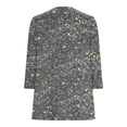 thumbnail image 4 of Penkiiy Hauts à Manches 3/4 pour Femmes Imprimé Brillant Quart Zip Col en V Manches Roulables Pull Automne TG Gris Foncé, 4 of 5